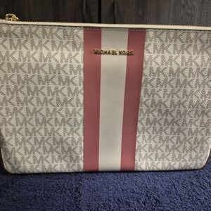 Michael Kors Beige and Pink Clutch